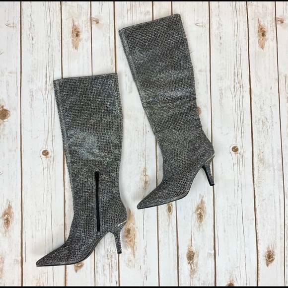 Michael Kors Katerina Rhinestone Embellished Knee High Boots Size 9 Women - Picture 3 of 4